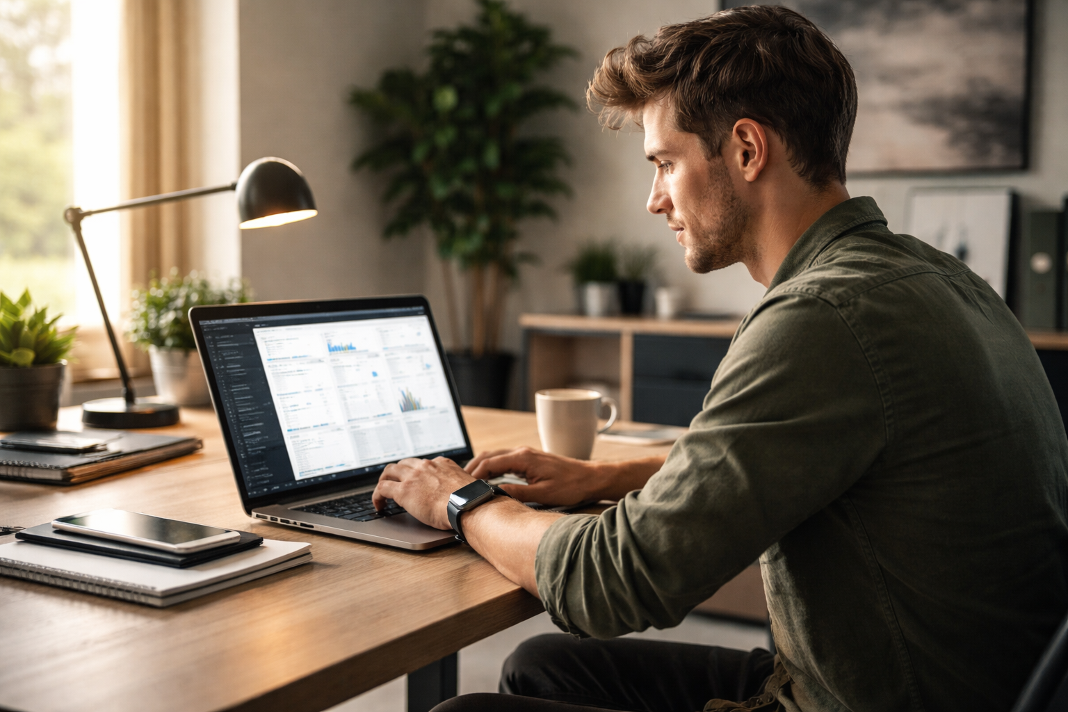 online earning from laptop at home office